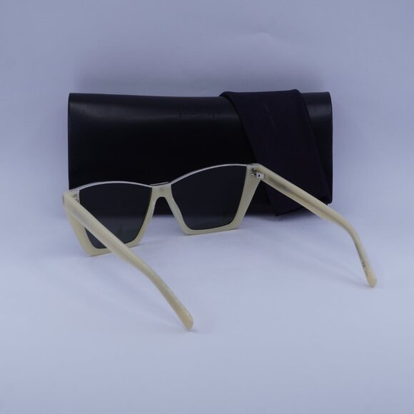 Saint Laurent SL369 KATE 004 Cat Eye Sunglasses - Ivory/Grey - Picture 4 of 10